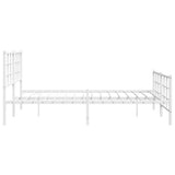 Metal Bed Frame without Mattress with Footboard White 150x200cm 355630