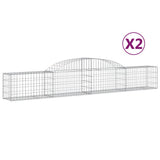 Arched Gabion Baskets 2 pcs 300x30x40/60 cm Galvanised Iron 3146467