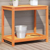 Potting Table with Shelf Wax Brown 82.5x50x75 cm Solid Wood Pine 844631