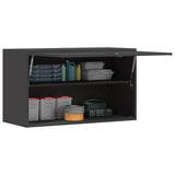Wall Cabinet for Garage with Gas-lift Door Black 883260
