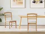 Dining Chair 2 pcs Natural and Light Solid Rubber Wood 42020500