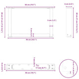 Coffee Table Legs U-Shaped 2 pcs Natural Steel 50x cm Steel 4013139
