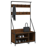 Clothes Rack with Shoe Storage Brown Oak 100x41x184 cm 837871