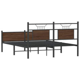 Bed Frame without Mattress Brown Oak 140x200 cm Engineered Wood 4107035