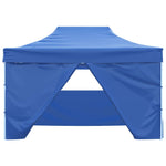 Professional Folding Party Tent with 4 Sidewalls 3x4 m Steel Blue 48891