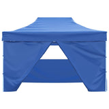 Professional Folding Party Tent with 4 Sidewalls 3x4 m Steel Blue 48891