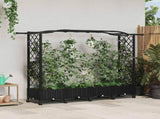 Raised Bed with Trellis and Roof Black 207 x 40 x 129 cm PP 3423149