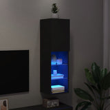 TV Cabinet with LED Lights Black 30.5x30x102 cm 837017