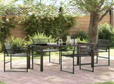 Garden Dining Set 5 pcs Black Poly Rattan 3379327