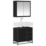 Bathroom Furniture Set 2 pcs Black oak Engineered wood 3402322