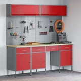 Work Cabinet Set with Drawer with Storage Manual 10 pcs Red 3321475