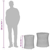Garden Side Tables 2 pcs with Wooden Top Grey Poly Rattan 366289