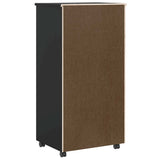 Rolling Cabinet with Drawers "MOSS" Black Solid Wood Pine 4015788