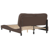 Bed Frame with LED without Mattress "Hvar" Brown 140x200 cm 3213936