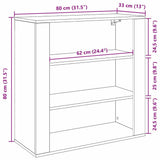 Wall Cabinet Black Oak 80 x 33 x 80 cm Engineered Wood 862803