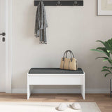 Hall Bench with Cushion White 83 x 38 x 40 cm 891552