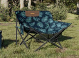 Camping Chairs with Pocket Foldable 2 pcs Leave Print 366555