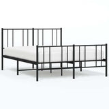 Metal Bed Frame without Mattress with Footboard Black 150x200cm 352500