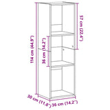 Book Cabinet/TV Cabinet Black 36x30x114 cm Engineered Wood 800136
