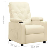 Recliner Chair Cream Faux Leather 339125