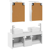 Bathroom Furniture Set 5 pcs White Engineered Wood and Glass 3406751