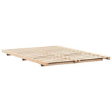 Bed Frame Brown 160 x 220 cm Solid Pine Wood 873133