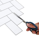 Herringbone Tile 50 pcs White Grey 30 x 30 cm 42021277