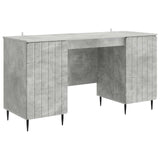 Desk with Door Concrete Grey 142.5 x 50 x 75 cm Engineered Wood 3414588