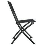 Folding Bistro Set Black Steel, tempered glass, textilene Compact 318765