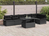 Garden Sofa Set with Cushion 7 pcs Black Poly rattan 3348299