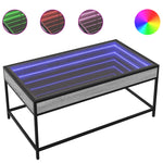 ZNTS Coffee Table with Infinity LED Grey Sonoma 90x50x41 cm 847690