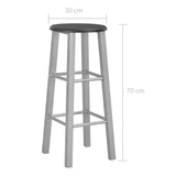 Bar Stools 2 pcs Silver MDF 284410