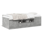 Daybed with Drawers without Mattress Concrete Grey 90x190 cm Single 3280254