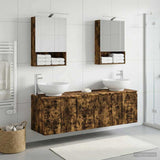 Bathroom Cabinet Set 5 pcs Smoked Oak Engineered Wood 3406483