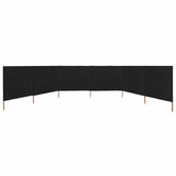 6-panel Wind Screen Fabric 800x80 cm Black 47172