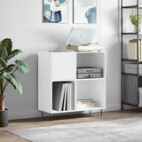 Record Cabinet White 84.5x38x89 cm Engineered Wood 831772