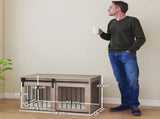 98cm Dog Crate Furniture with Removable Cushion for Large Dogs - Brown T3398P376381