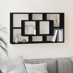 ZNTS Wall Display Shelf 8 Compartments Black 342589