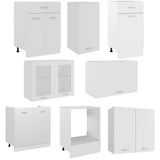 8 Piece Kitchen Cabinet Set Lyon White Engineered Wood 3067647