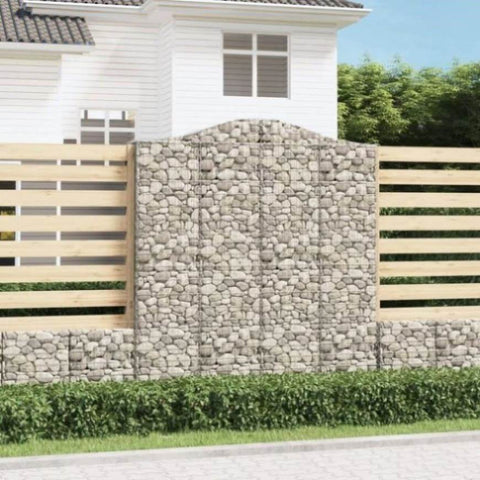 Arched Gabion Basket 200x30x220/240 cm Galvanised Iron 153391