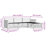 Outdoor Sofa Set Natural 249.5 x 162.5 x 73 cm 3373254
