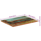 Rectangular Table Top 60x80 cm 25-27 mm Solid Reclaimed Wood 286054
