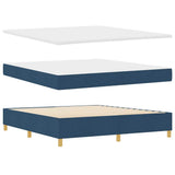 Box Spring Bed with Headboard Blue 180 x 200 cm Fabric 3339720