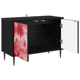TV Cabinet AACHEN 69 x 33 x 50.5 cm Black Oak Engineered Wood 8007026