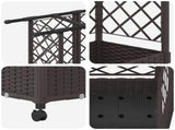 Raised Bed with Trellis and Roof Brown 164 x 40 x 127 cm PP 3423120