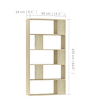Book Cabinet/Room Divider Sonoma Oak 80x24x159 cm Engineered Wood 800102