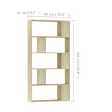 Book Cabinet/Room Divider Sonoma Oak 80x24x159 cm Engineered Wood 800102