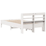 Bed Frame without Mattress White 120x190 cm Small Double Solid Wood Pine 3306907