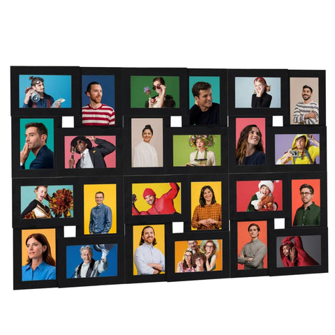 ZNTS Collage Photo Frame for 24x Picture Black MDF 332790