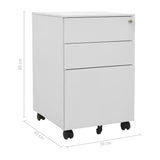 Mobile File Cabinet Light Grey 39x45x60 cm Steel 335979